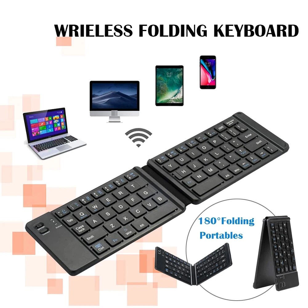Tablet Accessories Keyboard - Folding Bluetooth Keyboard For IPAD Mobile