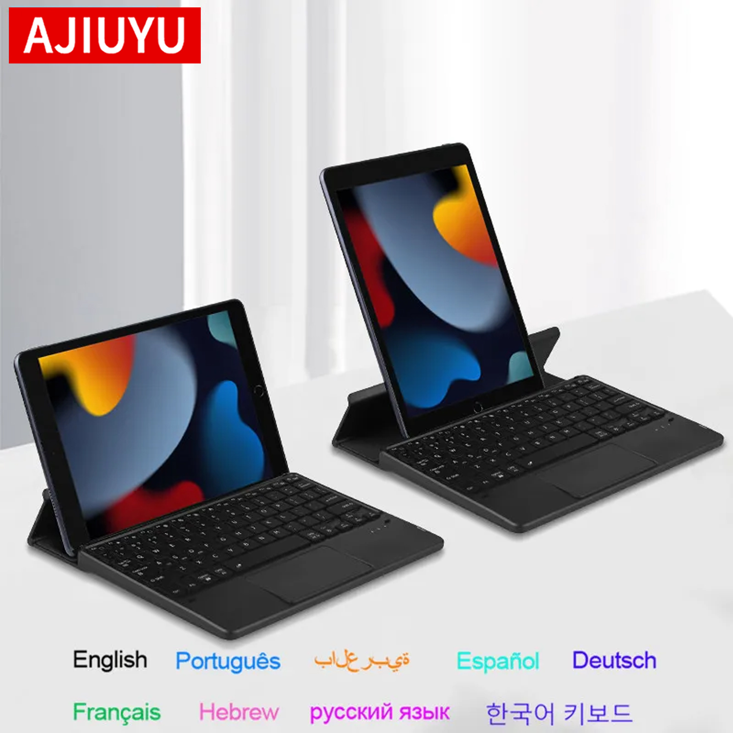 Tablet Accessories Kit - AJIUYU Folding Bluetooth Keyboard Touchpad Backlight