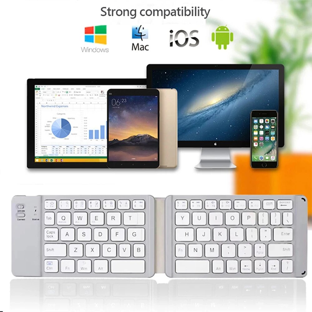 Folding Bluetooth Keyboard For - Tablet Accessories Keyboard 评论和价格