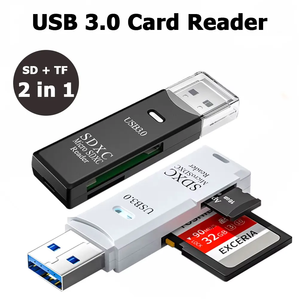 2-in-1 Card Reader USB 3.0/2.0 - Tablet Accessories For Reading 评论和价格
