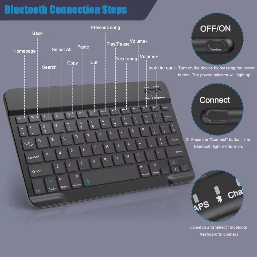 Bluetooth Wireless Keyboard Mo - Tablet Accessories Keyboard 评论和价格