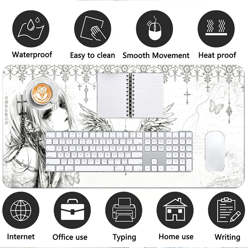 Leather Mousepad Black White A - Tablet With All Accessories 评论和价格